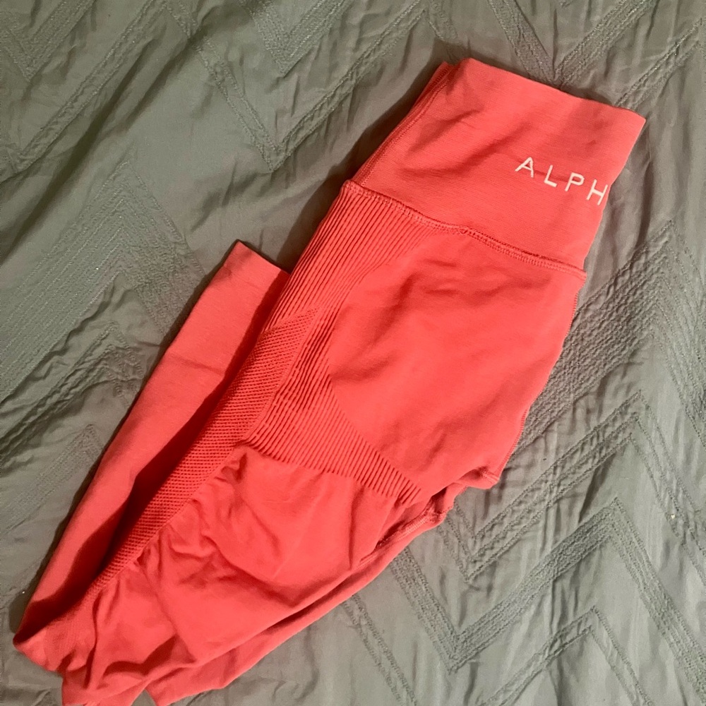 Alphalete Red Full Length Leggings